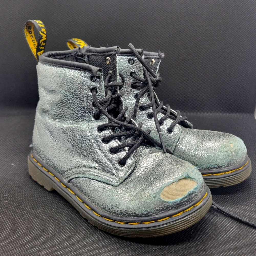 10C Dr. Martens 1460 T Metallic Grey Disco